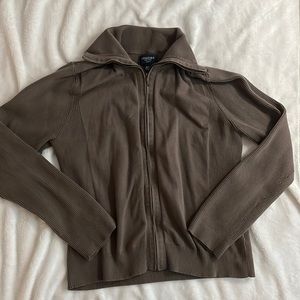 Brown zip up with collar